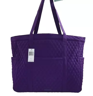 Vera Bradley Get Going Tote Large Bag Elderberry Purple Microfiber - New W/ Tag • $110