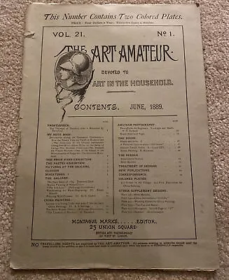 Antique The Art Amateur Monthly Journal June 1889 New York Art Ads Photos 16x12 • $62.99