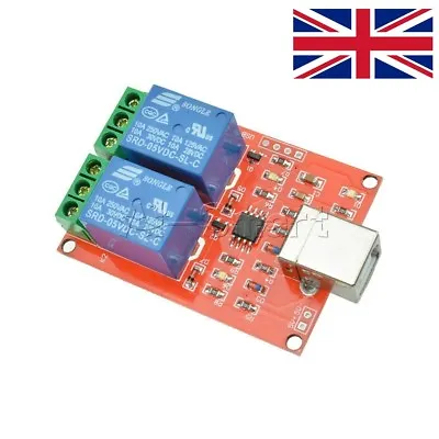 £6.04 • Buy New 5V USB Relay 2 Channel Programmable Computer Control For Smart Home