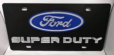 Ford Super Duty Black Carbon Stainless Steel Vanity License Plate Tag • $39.95