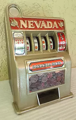 $48.88 • Buy Vintage Nevada Coin Toy Slot Machine Game Room Display Hong Kong  Works 
