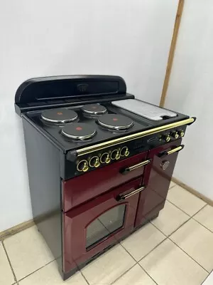 FULL ELECTRIC RANGEMASTER 90CM IN CHERRY STYLE AND BRASS. Ref:R19 • £1499