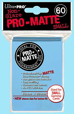 Ultra Pro 60 LIGHT BLUE PRO-MATTE Small Deck Protector NEW Non Glare Card Sleeve • $8.49
