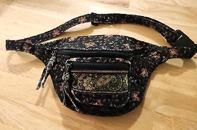 Vintage Vera Bradley Fanny Pack Floral Black Walnut • $24.95