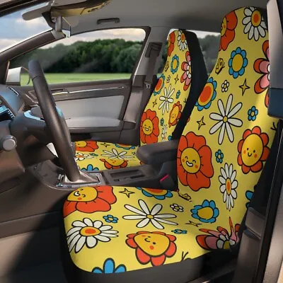 Flower Power Hippie Car Seat Covers Vintage Inspired Retro Decor Vehicle Van • $67.99