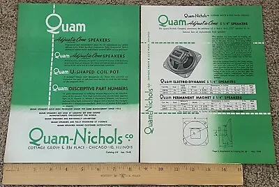 1948 Quam-Nichols Speakers Transformers Dealer Sales Brochure Catalog • $6.99