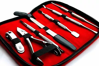 7 Piece Nail Care Podiatry Set With Velvet Case Complete Manicure & Pedicure Kit • £18.99