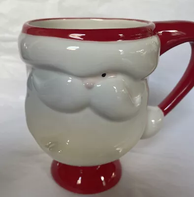 DEPT 56 WINKING SANTA MUG PEDESTAL Coffee Mug Cup Tea Christmas MINT • $11