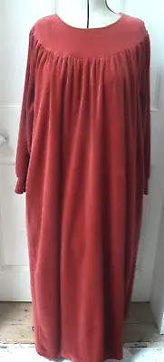 Kaftan Size 18/20 Stretch Velvet Kaftan Dressing Gown Dark Red+ Belt Full Length • £15.99