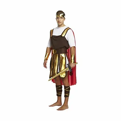 Mens Roman Soldier Warrior Gladiator Ancients Fancy Dress Costume Adult One Size • £13.99