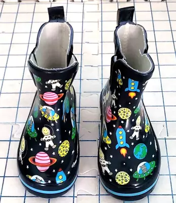 Boys Space Wellington Rain Boots Kids Child Infant UK Size 6.5  EU 23 • £8.99