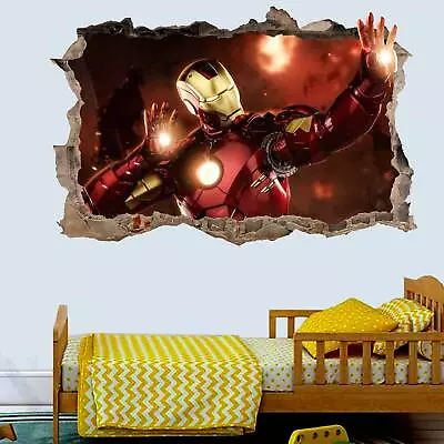 Iron Man Superhero Wall Sticker Art 3D Effect Poster Mural Decal Room Office • £3.99