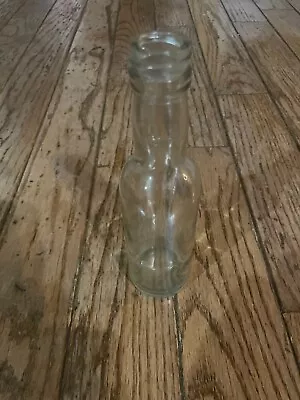Vintage Small Clear Glass 2/5 Pint Wine Bottle - 7 1/2  Tall - Embossed  M  • $5