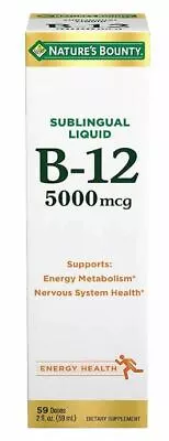 Nature's Bounty B-12 5000 Mcg Sublingual Liquid Energy Health 2 Oz • $15.99