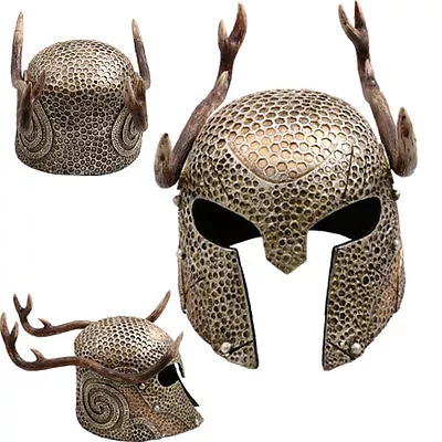 The Elder Scrolls Online Skyrim Elven Helmet W Stag Antlers Elvish Armor Cosplay • $35.95