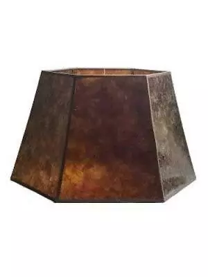 Amber Mica 16 Inch Hex Floor Lampshade 10.25x16x10 • $239.99