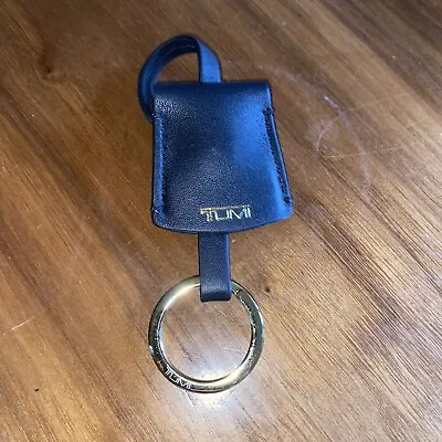 New Tumi Key Fob Key Chain With Extra Envelop Black With Gold Logo Leather • $18