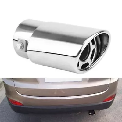 Chrome Car Stainless Steel Rear Exhaust Pipe Tail Muffler Tip Round Accessories- • $10.89