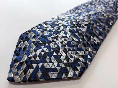 Charles Tyrwhitt Classic Jacquard Silk Tie. Multi Coloured Triangle Tesselation. • £19.99