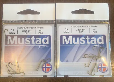 2 Packs Mustad Aberdeen Hooks Size 10 • $10.99