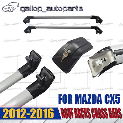 2x Silver New Aerodynamic Cross Bar / Roof Rack For MAZDA CX5 2012-2016 Lockable • $117.23