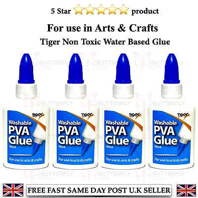 £2.95 • Buy Tiger PVA Glue Bottles Non Toxic Washable Safe Ideal School Craft Home Office 