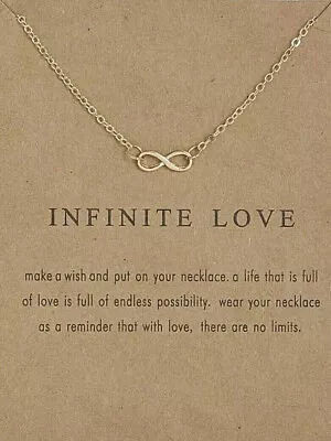 New Woman's Sentimental Infinite Love Make A Wish Pendant Necklace With Card  • $7.50