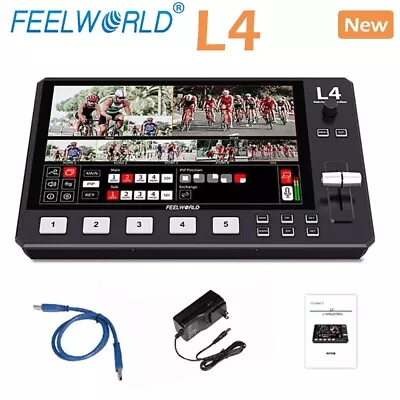 Feelworld L4 Multi-Camera Video Mixer Switcher 10.1  HD Touch Screen USB 3.0 • $485