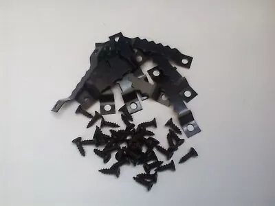10 X Strong Black Saw Tooth Hangers 45 Mm Canvas Picture Frame Fixing + Screws • £3.89
