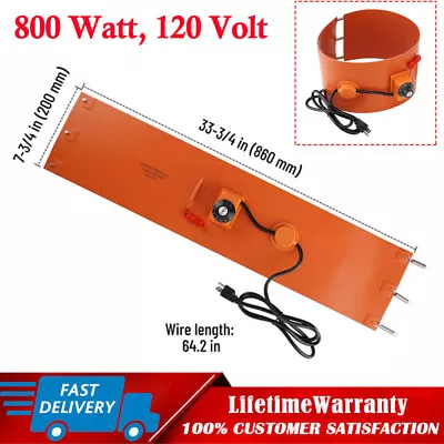 Metal Drum Heater Insulated Heater Band 800 Watt 120 Volt For 5 Gallon Drums US • $53.99