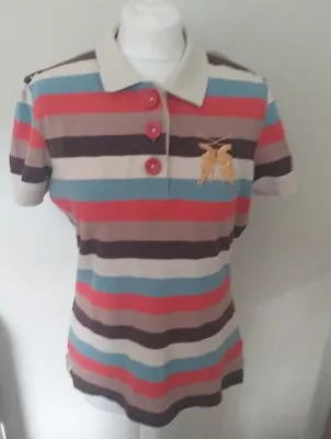 Women’s JOULES Brookie Stripe Polo Shirt Size 16 Multicoloured  • $20.21