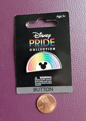 Disney Pride Collection Mickey Mouse Rainbow Button Pin NEW LGBTQ • $3.50