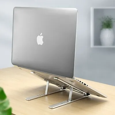 Portable Adjustable Laptop Stand Tablet MacBook Holder Desk Riser Notebook Slim • £14.99