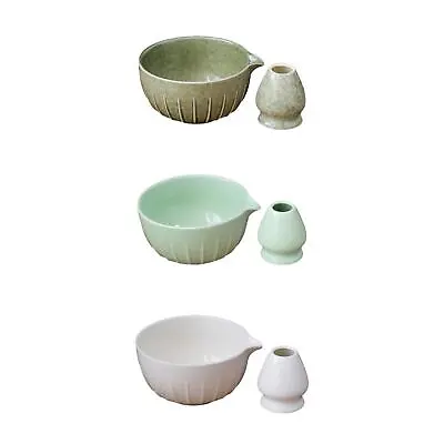 Matcha Bowl With Pouring Spout And Whisk Holder Gift Ceramic For Matcha Tea • $29.71