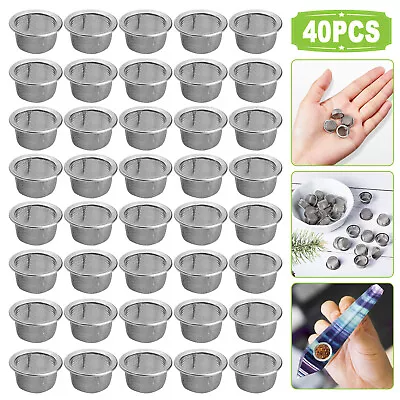 $9.88 • Buy 40PCS Tobacco Smoking Pipe Metal Filter Screen Stainless Steel Mesh Concave Bowl