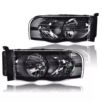 Clear Corner Black Headlights Left+Right Fit For 02-05 Dodge Ram 1500 2500 3500 • $59.90