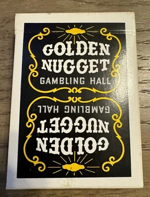 Golden Nugget Gambling Hall Las Vegas Playing Cards 1965 Black Gold White • $85