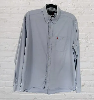 MUSTO Mens Ocean Outfitters Blue Button Up Long Sleeved Cotton Shirt Size Large • £0.99