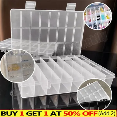 24 Compartments Small Organizer Storage Plastic Box Craft Nail Art Fuse Beads • £5.29