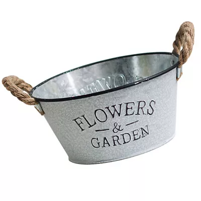  Vintage Flower Vase Decor Gardening Container Bucket Home Pot Plant Metal • $12.49