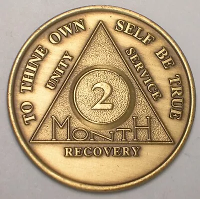 Vintage AA Two Month Serenity Prayer Token XF+ • £0.80