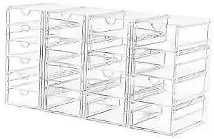 Acrylic Makeup Organizer With 4 Pack Desk Organizers And 19 Drawers • $57.25