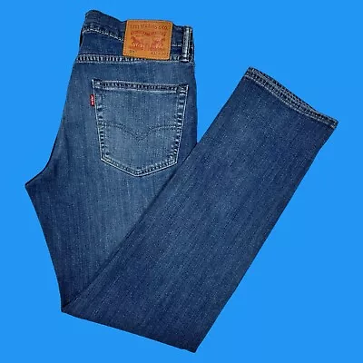 Levi’s 511 Mens Size 32x30  Straight Slim Fit Jeans Stretch Whiskered Blue Denim • $23.98