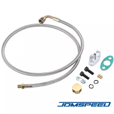 JDMSPEED Turbo Oil Feed Line Kit T3 T4 T60 T61 T70 1/8 PNT 90 Degree 41  • $13.99