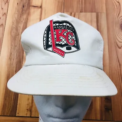 $16.15 • Buy Vintage Falcon Headwear White Kansas City Hockey Logo Hat Adult OSFA