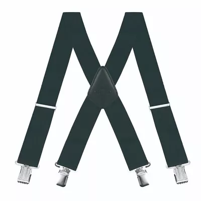 £7.45 • Buy Heavy Duty Men Trousers Braces 4 Clips 50 Mm X Style Wide Work  Suspenders Belts