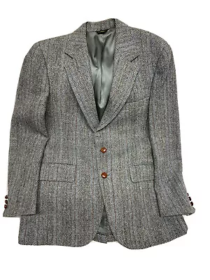 VTG Harris Tweed Blazer Sport Coat Jacket Mens S/M Herringbone *See Description • $59.99