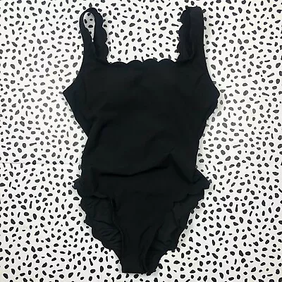 J. Crew Scallop Pique Scoopback One Piece Black Swim Suit AU971 Pick Size NEW • $69.99