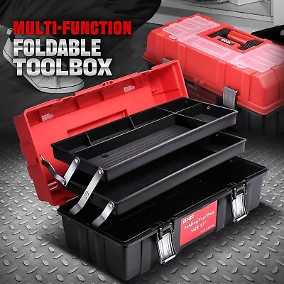 Workshop Garage Lockable 17  3-Drawer Plastic Tool Box Organizer Storage Red • $25.99