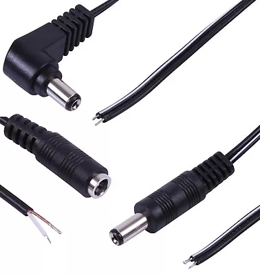 DC Power Supply Cable Bare Ends Lead 12V For CCTV Camera DVR PSU 1m 2m 3m 5m • £3.49